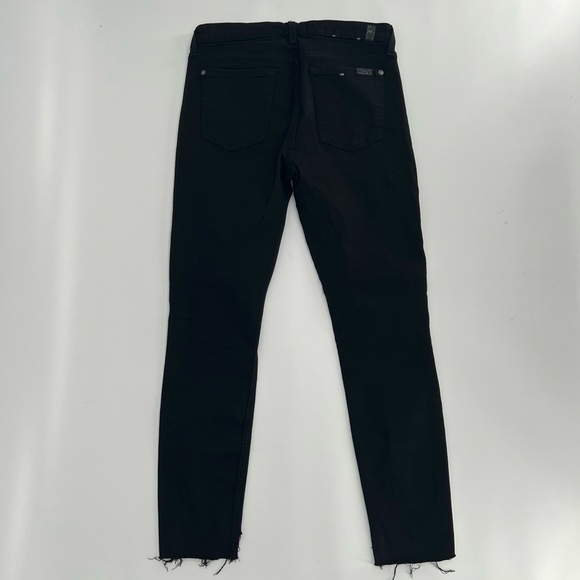 7 For All Mankind Black b(air) The Ankle Skinny Release Hem Jeans Size 28 Womens - Picture 3 of 8